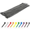 Gocableties - Fascette per Cavi in Nylon 370 mm x 7,6 mm 100 Pezzi argento