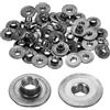 M METERXITY 50-Pack Dadi A T M6x6mm Zincati Acciaio Al Carbonio Dado A T Base Rotonda Dadi Per Saldatura Foro Passante Hardware Per Mobili Flangia Filettatura Femmina Grigio