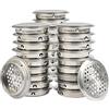 SZETOSY - Confezione da 30 griglie di ventilazione perforate, in acciaio INOX, per dissipazione calore, per armadi o scarpiera, colore: argento