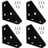 Supertool Staffe angolari, 66 mm x 66 mm, staffe angolari triangolari in metallo, staffe per mensole ad angolo a 90 gradi, per mobili, armadi, scrivanie, letti (nero)
