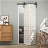 TSMST 92cm Binario per Porta Scorrevole Kit Per 2 porte, Kit di Derramenta per Porte Scorrevoli a Soffietto (senza porta) Forma J