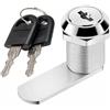 KeyMet Serratura a leva per armadietto, cilindro universale, per mobili, cassetta delle lettere, diametro 19 mm (2, 20)