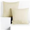 DecoKing Set di 2 federe 50 x 50 * 2 cm, jersey 100% cotone pettinato, chiusura a cerniera Beige Amber