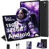 DMOAO Tablet 10 Pollici Android con 18GB RAM + 128GB ROM(TF 1TB), HD Tablet con 5G Wi-Fi 6, Widevine L1, Octa-Core 1.8 GHz, USB-C, BT 5.0, 6000mAh,Custodia, Nero