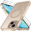 iVoler Cover Magnetica per iPhone 13 5G con 2 Pezzi Pellicola Vetro Temperato, [Compatibile con MagSafe] Custodia Traslucida Opaca Sottile Anti-Impronte MagSafe Case, Titanio