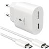 AOKUTDA 25W Caricabatterie USB C Con 2M Cavo Tipo C per Sumsamg,Doppia Porta Caricatore Rapido USB C & USB A per Sumsamg Galaxy S25 S24 S23 S22 S21 S20 Ultra
