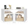 EUGAD Set di 2 Comodini, Tavolini con Stazione di Ricarica, Porte USB e di Type-C, 2 Scomparti Aperti, per Camera da Letto, Soggiorno, Legno, 35x35x41 cm, Bianco