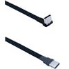 CY Cavo adattatore angolato da 90 gradi da tipo C a USB-C Cavo flessibile per banca di potere Cavo PD Cavo di ricarica Cavo piatto in silicone curvato USB C