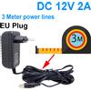 JIENUO Cavo di prolunga per adattatore di alimentazione UE Caricatore da 3 metri per ingresso telecamera CCTV Uscita CA 100-240 V CC 12 V 2 A (2,1 mm * 5,5 mm)