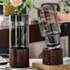 NONE Elegante vaso in vetro con base in legno per piante idroponiche, composizione floreale da tavolo moderna, decorazione domestica