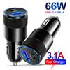 NONE Caricabatteria da auto USB da 66 W tipo C adattatore per telefono a ricarica rapida per Xiaomi Huawei PD caricatore per telefono adattatore per auto presa accendisigari