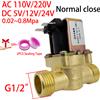 NONE G1/2 "AC 110/220V DC 5/12/24V Elettrovalvola in ottone normalmente chiusa per il controllo dell'acqua Valvole d'acqua a commutazione magnetica