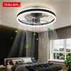 IRALAN Ventilatore da soffitto moderno (con illuminazione) Ventilatore da soffitto silenzioso dimmerabile a LED (con telecomando) per camera da letto, studio, sala da pranzo,