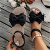 NONE Nuovi sandali piatti estivi Pantofole da spiaggia alla moda Scarpe basse con papillon da esterno Sandali di tendenza antiscivolo da donna per la casa Sandali leggeri