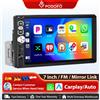Podofo FM USB Lettore multimediale per auto 7 pollici 2din Autoradio Android Auto Carplay Lettore MP5 Cartereo per auto Unità principale stereo Radio