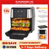 sinaopus Friggitrice ad Aria 12L Forno Mini - Macchina Intelligente Multifunzione con Finestra in Vetro, Friggitrice Senza Olio con Controllo Touch LED