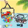 NONE Borsa portaoggetti impermeabile con cerniera per giocattoli, custodia da viaggio in PVC trasparente per puzzle da spiaggia di sabbia, organizer da toilette cosmetico