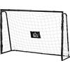 HOMCOM Porta da calcio HOMCOM - Porta da allenamento per calcio. 186L x 62l x 123H cm - Telaio in metallo, picchetti e attrezzi inclusi - Nero Bianco