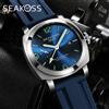 SEAKOSS Orologio Subacqueo SEAKOSS 45mm GMT Automatico Meccanico con Movimento Seagull ST2557, Impermeabile 100M, Luminoso con Calendario, Orologio da Uomo