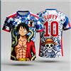 Bandai Maglia da Calcio Uomo One Piece Luffy 2026, T-shirt Estiva a Maniche Corte Donna, Maglietta Bambino Stile Anime Giapponese, Top