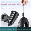 NONE Kit Universale per Riparazione Pneumatici, Set di Chiodi per Forature di Gomme Tubeless, per Auto, Moto, ATV