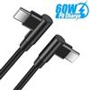 NONE Cavo USB Tipo C a Tipo C PD 60W con Connettore a 90 Gradi per Ricarica Rapida, Cavo di Ricarica per Telefono USB C a USB C, Lunghezza 0,3m/2m/1m