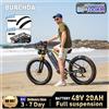 BURCHDA RX80 Bicicletta Elettrica da Montagna 1000W 50KM/H, Batteria al Litio 48V20AH, Fatbike Elettrica da 26 Pollici per Adulti