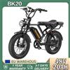 NONE Bici Elettrica con Motore Brushless 750W, E-Bike 48V 20AH con Batteria Rimovibile, Pneumatici Fat da 20 Pollici, Mountain Bike Elettrica per Tutti i Terreni con Doppia Sospensione Ammortizzante