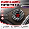NONE Copertura per Pulsante di Avviamento in Fibra di Carbonio, Protezione per Pulsante di Accensione, Copertura Decorativa per Pulsante Start/Stop Interno Auto