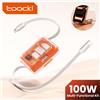toocki Set di cavi di ricarica rapida retrattili Toocki PD100W con supporto per telefono nascosto e adattatore multiplo per iPhone 16, Samsung S23, Xiaomi