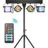 NONE Luci a Staffa Combinabili Fieryzeal 60W RGBW LED Par Light Effetto Luce Scenica DMX 3/6/15CH per DJ, Discoteca, Feste, Matrimoni, Concerti