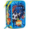 Mitama Astuccio Scuola 3 Scomparti, TIGERPLAY, Contenuto 47 pz, Completo di Matite, Pennarelli, Portapenne Scuola Elementare Bambino