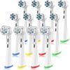 ELYCO Testine Ricambio Morbide Compatibili con Oral-B iO, Confezione da 12 con 4 Cappucci Antipolvere e Anelli Colorati, Setole Cambiano Colore, per Spazzolino Elettrico Serie iO 2 3 4 5 6 7 8 9 10