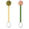 Set 2 Cucchiaini in Vetro con Lecca-Lecca Giallo e Verde Schiaccianoci Ichendorf