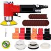 OUTFYT Levigatrice pneumatica Lucidatrice 2/3 pollici Tampone for lucidatura Set di dischi in spugna Smerigliatrice for for binari for auto ,Alte prestazioni(G red set 94pcs)
