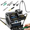 KINMRIS DWS-200 200W Kit Stazione Saldante, Saldatore Stagno con 2 Mani Aiutanti, 2.8 Display a Colori, 100-450°C, Riposo Automatico, Conversione °C/°F, Modalità Curva e Numerica, Fai Da Te(F245, Standard)
