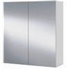 Fores Specchiera Da Bagno 60 Cm 2 Ante Con Ripiani Modulare Bianco Lucido