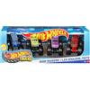 Hot Wheels - Set 4 Monster Trucks, confezione da quattro veicoli in scala 1:64 con ruote giganti e design da urlo, ispirati Monster Trucks Live, 3+ anni, JJT68