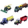 Majorette Auto Farm Trailer (1 modello) - Giocattolo da fattoria in metallo con rimorchio, ruota libera e parti mobili, selezione casuale tra 4 auto giocattolo per bambini dai 3 anni in su, 9-13 cm