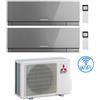 Mitsubishi Climatizzatore Condizionatore Mitsubishi Kirigamine Zen Wifi Argento Dual Split Inverter 9000 + 15000 BTU con U.E. MXZ-2F53VF Classe A+++/A++ NOVITÁ