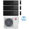 Mitsubishi Climatizzatore Condizionatore Mitsubishi Kirigamine Zen Wifi Nero Trial Split Inverter 9000 + 9000 + 15000 BTU con U.E. MXZ-3F54VF classe A+++ /A++ NOVITÁ