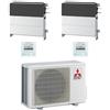 Mitsubishi Climatizzatore Condizionatore Mitsubishi a Pavimento ad Incasso SFZ-M Dual split Inverter 9000 + 18000 BTU con U.E. MXZ-3F68VF Classe A++/A+ NOVITÁ CON COMANDO A FILO