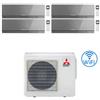 Mitsubishi Climatizzatore Condizionatore Mitsubishi Kirigamine Zen Wifi Argento Quadri Split Inverter 7000 + 7000 + 9000 + 12000 BTU con U.E. MXZ-4F72VF classe A++ /A+ NOVITÁ