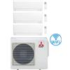 Mitsubishi Climatizzatore Condizionatore Mitsubishi MSZ-AY Wifi R32 Trial Split Inverter 7000 + 9000 + 18000 BTU con U.E. MXZ-3F68VF Classe A++/A+