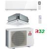 Mitsubishi Climatizzatore Condizionatore Mitsubishi Cassetta + Split R32 Dual Split SLZ-M + MSZ-EF Inverter 9000 + 15000 BTU con U.E. MXZ-3F68VF4 Classe A++/A+