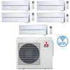 Mitsubishi Climatizzatore Condizionatore Mitsubishi Kirigamine Style Wifi R32 Bianco Perla Penta Split Inverter 9000 + 9000 + 9000 + 9000 + 12000 BTU con U.E. MXZ-5F102VF NOVITÁ Classe A++/A++