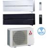 Mitsubishi Climatizzatore Condizionatore Mitsubishi Kirigamine Style Bianco Perla + Nero Wifi R32 Dual Split Inverter 9000 + 9000 BTU con U.E. MXZ-2F33VF Classe A++/A+