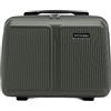 WITTCHEN Stripes Line Beauty case Custodia per cosmetici Beauty case da viaggio Bagaglio rigido ABS Maniglia comoda Tracolla Kaki