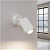 SOLLUX lighting Lampada Da Parete Applique Da Parete In Alluminio 1 Paralume Con Interruttore 8 x 16 x 16 cm GLOOW Bianco Lampadina LED 4000K luce bianca fredda inclusa