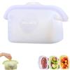 Uuxkgu Stand-Up Resealable Silicone Food Storage Bag,1000ML Leakproof Portable Bento Lunch Pockets, Stand-Up Reusable Freezer Bags, Heat-resistant Sandwich Snack Bags for Salad Fruit Snack Travel(C)